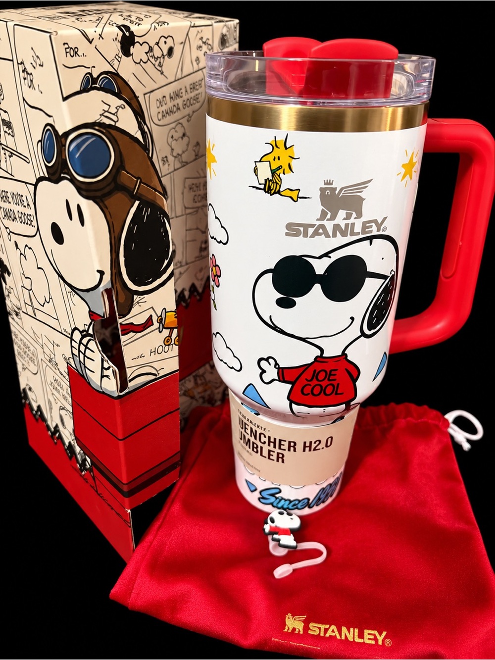 Stanley White & Red Joe Cool Travel Tumbler